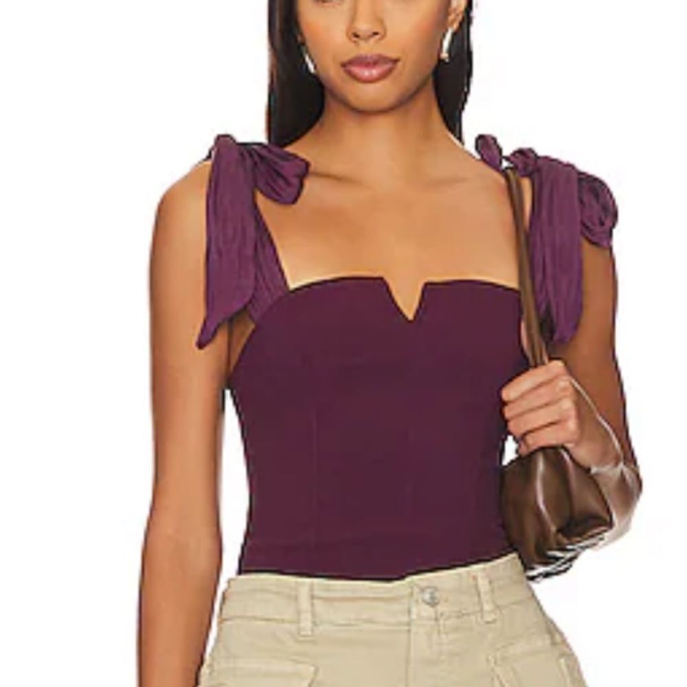 Free People x Intimately FP Lola Bodysuit In Precious Wine NWT S